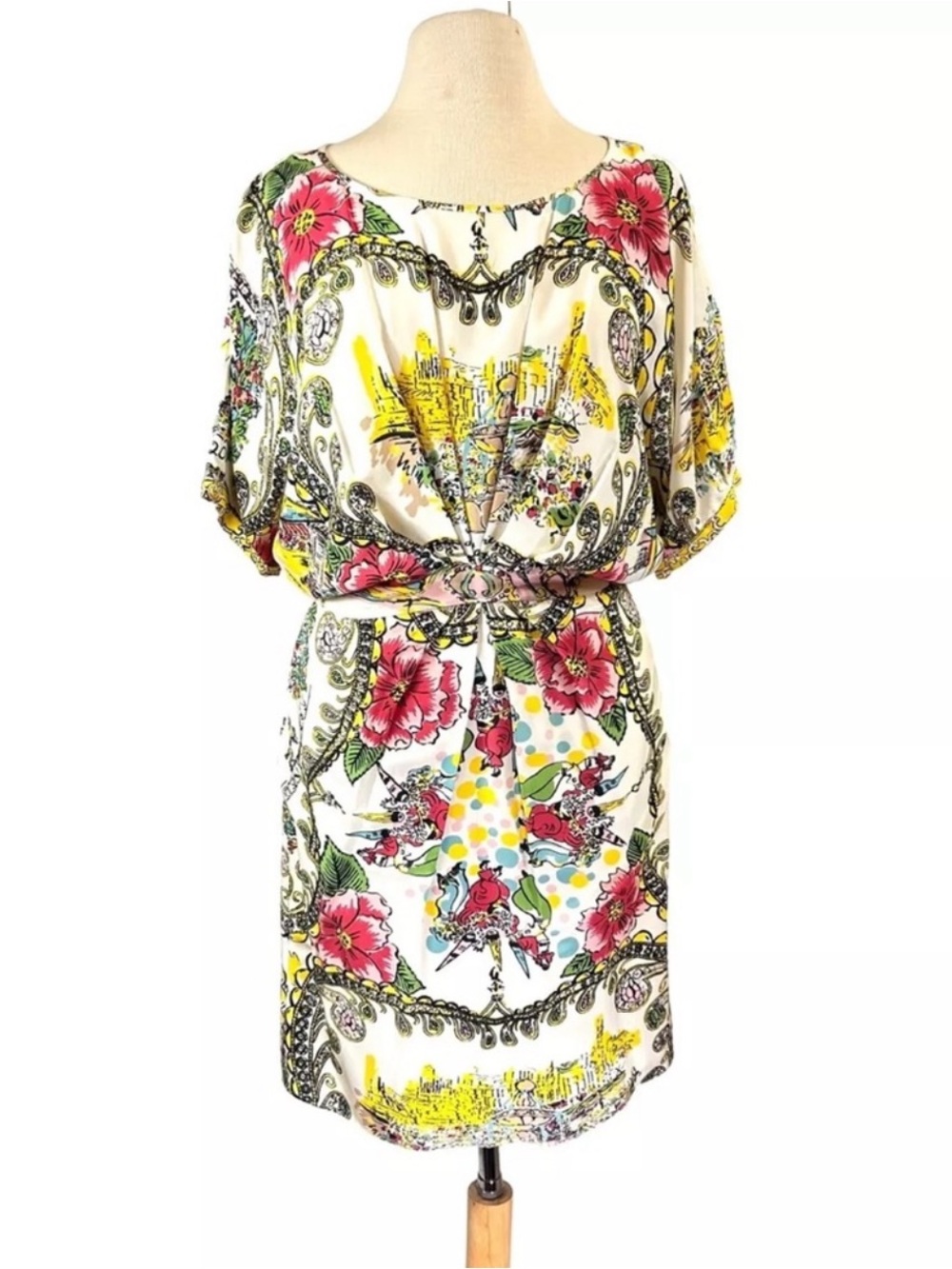 Collette Dinnigan Scenic Silk Dress - Floral Print